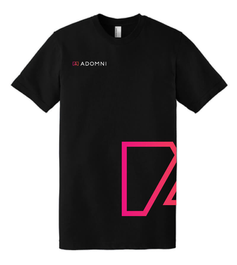 Adomni Black Gradient Sided T-Shirt